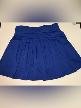 Werena Back Pleated Tennis Skirt Sz XL Royal Blue Pull On Stretch High Waist